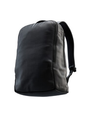Fototapeta premium A sleek, modern black backpack floating against a white background, perfect for travel or everyday use.