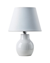 Elegant white lamp with a sleek design, perfect for modern home decor, illuminating any space with a soft glow.