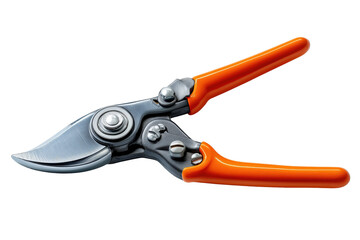 Fototapeta premium High-quality garden shears with ergonomic orange handles, ideal for pruning plants and enhancing outdoor gardening projects.