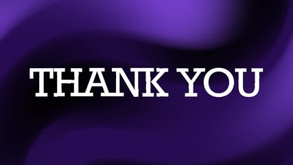 Says thank you in white letters on a purple background. Suitable for gratitudethemed designs, thank you notes, social media posts, and greeting cards.