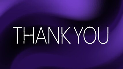 Thank you message on purple background. Suitable for greeting cards, social media posts, thank you notes, prints, and presentation slides.