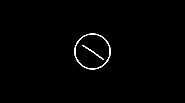 Clock icon animation representing time, schedule, countdown, and waiting, isolated on transparent background with alpha channel, ideal for UI feedback, loaders, reminders, apps, and motion graphics.