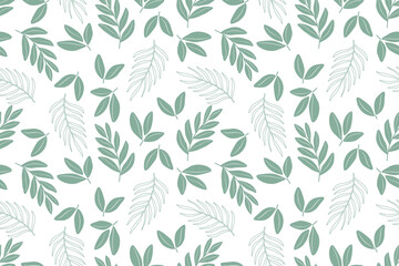 Seamless pattern design with leaves. floral and leaf patterns design for fabric, cotton, wallpaper, satin, gift wrap, carpet, background