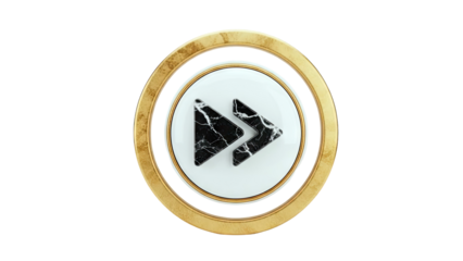 Gold and marble fast forward button icon