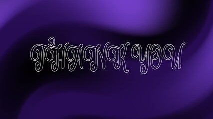 Thank you message against a dark purple swirling backdrop, perfect for expressing gratitude and appreciation for various projects.