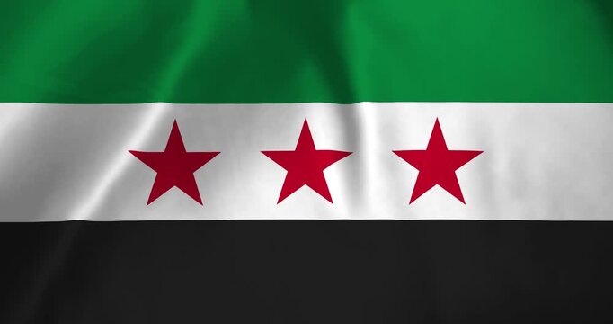 The syria flag waving with the wind background loop video animation