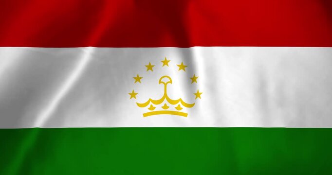 The tajikistan flag waving with the wind background loop video animation