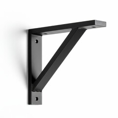 Modern Black Metal Bracket for Shelving, Featuring a Sturdy L-Shaped Design Ideal for Home or Office Use, Enhancing Storage Solutions and Interior Decor, white background