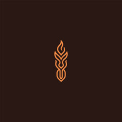 Obraz premium Abstract flame totem logo in symbolic and modern minimalist style.