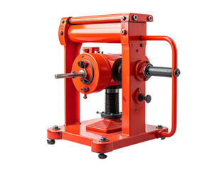 Fototapeta premium Orange industrial machinery illustration on transparent background