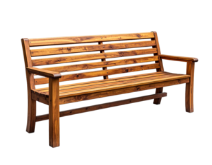 Wooden bench isolated on transparent background design element
