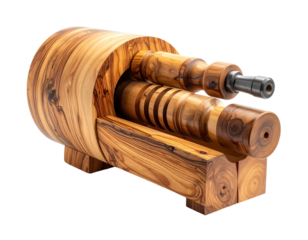 Wooden clamp isolated on transparent background for design and illustration