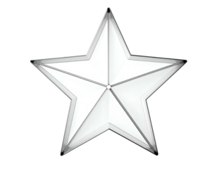 Clear Glass Star Shape Decoration Object.