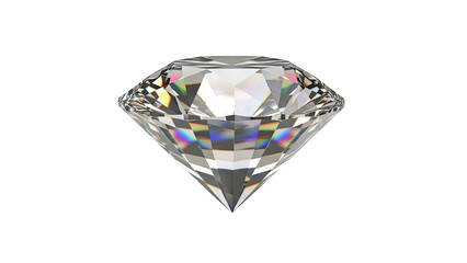 Brilliant Cut Diamond with Rainbow Refractions