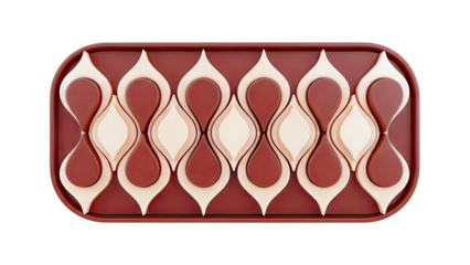 Retro geometric pattern with teardrop shapes in warm tones