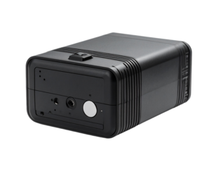 Black rectangular device isolated on transparent background product design