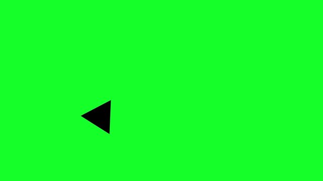 Black Arrow Animation Isolated on Green Screen Background in 4K Ultra HD for Clean Direction and Navigation