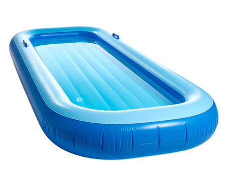 Blue inflatable raft isolated on transparent background for travel and recreational activities