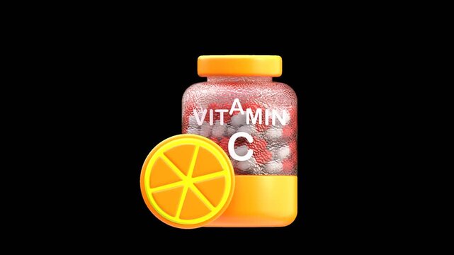 3D Vitamin C | Alpha Channel