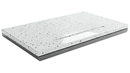 Terrazzo Patterned Rectangular Serving Tray with Cutout Handle