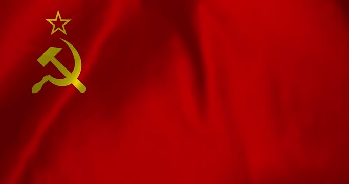 The Union of soviet socialist republic or USSR flag waving with the wind background loop video animation