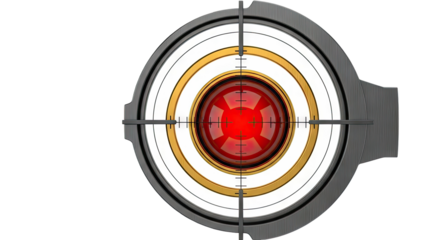 Sniper scope reticle with red target