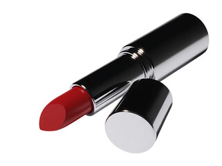 Red lipstick tube isolated on transparent background isolated on transparent background