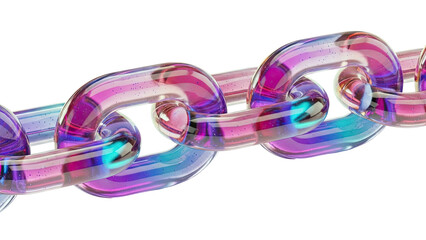 Translucent Chain Links with Glitter and Iridescent Colors