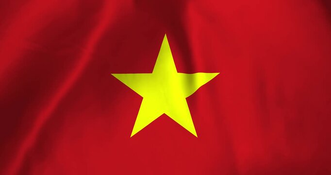 The vietnam flag waving with the wind background loop video animation