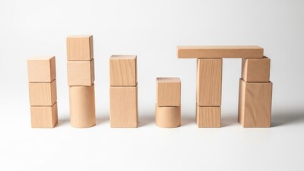 A set of wooden blocks arranged to spell out the word 'IT' on a white background.