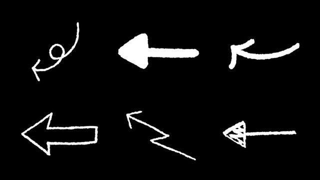 手書きの矢印素材6種類