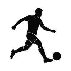 Naklejka premium football soccer player silhouette vector icon illustration on white background