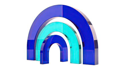 Three Layered Arches in Blue and Teal