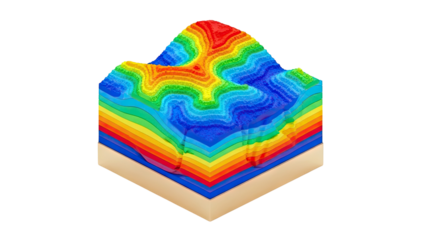 Colorful Topographic Contour Model