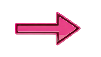 Glossy Pink Arrow Pointing Right