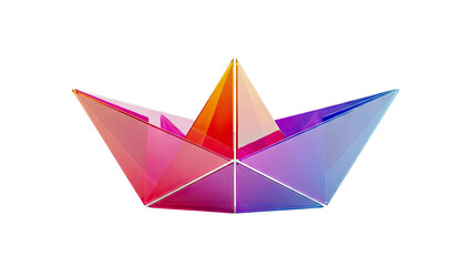 Geometric Glass Paper Boat with Gradient Colors