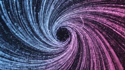 A vibrant, abstract digital art piece depicts a vortex of swirling light trails - Powered by Adobe