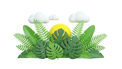 Tropical Leaves and Sun