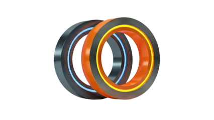 Two Rolled Steel Coils with Colored Edges