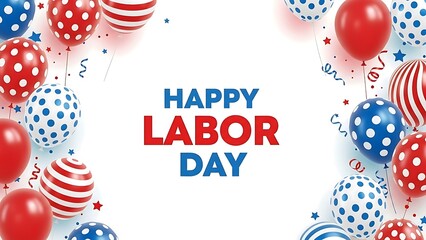 Happy labor day celebration with balloons