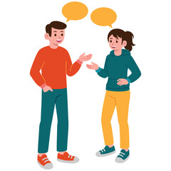 Fototapeta premium Illustration of a man and a woman having a discussion