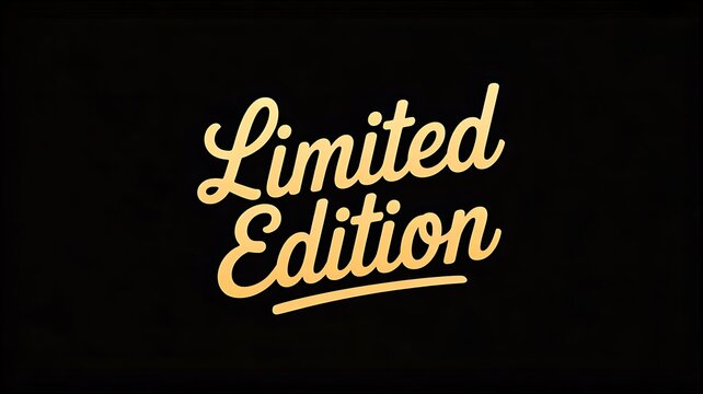 Limited edition typography design in gold lettering on dark background
