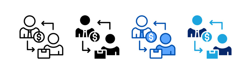 business to customer icon set multiple style collection