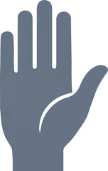 Obraz premium Gray silhouette of an open hand with fingers extended and thumb raised against a white background symbolizing greeting or approval