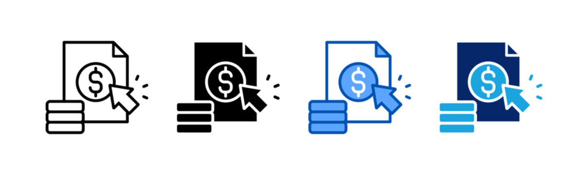 monetization icon set multiple style collection