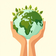 hands holding green earth