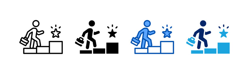 career icon set multiple style collection