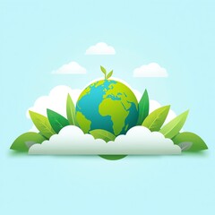 green earth with green leaves
