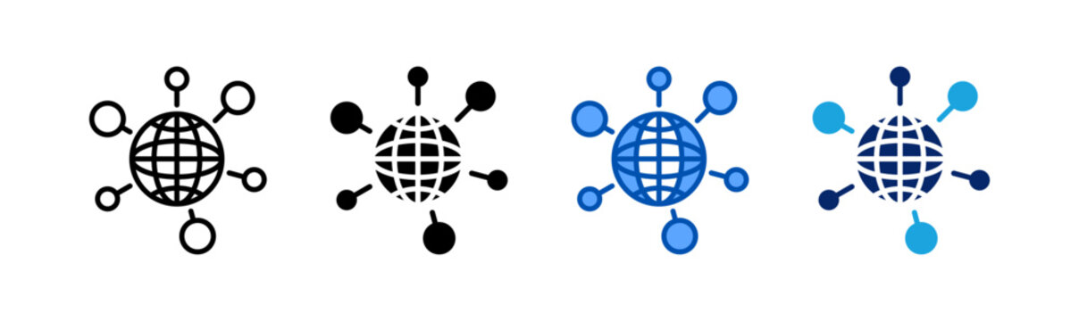 globalization icon set multiple style collection