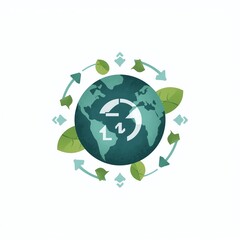 recycling symbol with earth globe